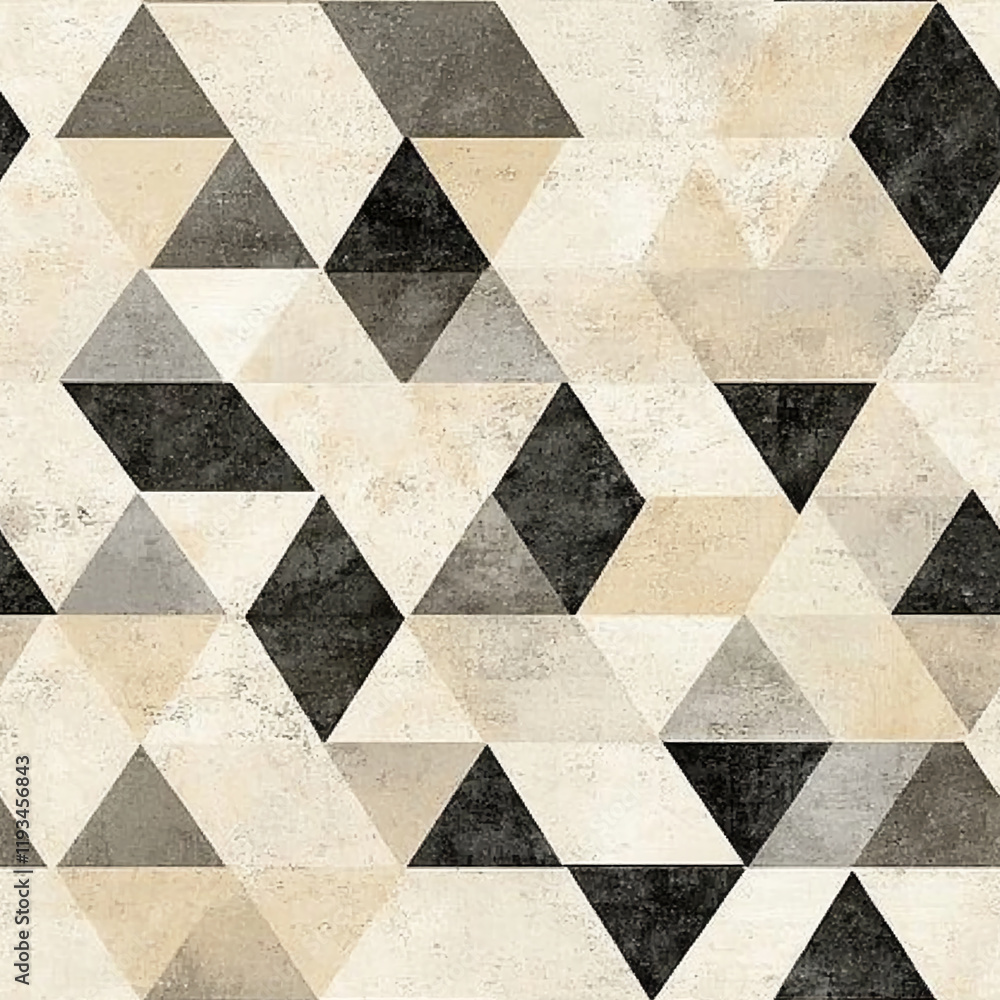 Fototapete abstract geometric triangular pattern with beige and black texture