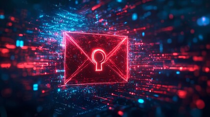 Shield and email icon merged to symbolize secure electronic correspondence, safe data exchange, and privacy protection, book illustration style