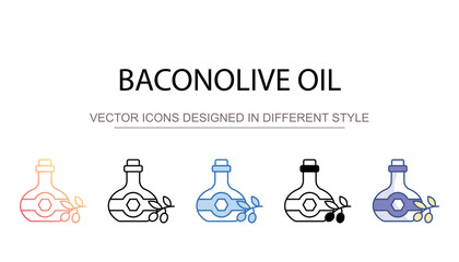Obraz premium Baconolive Oil icon design with white background stock illustration