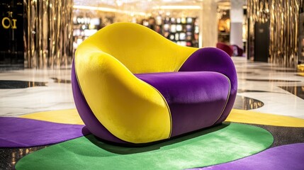 Colorful Contemporary Couch in Modern Interior Space Design