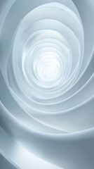 A captivating abstract digital artwork featuring a mesmerizing swirling vortex of ethereal minimalist geometric shapes and patterns in a monochromatic grayscale color palette