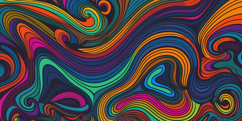 An abstract psychedelic background with vibrant colors and patterns. 