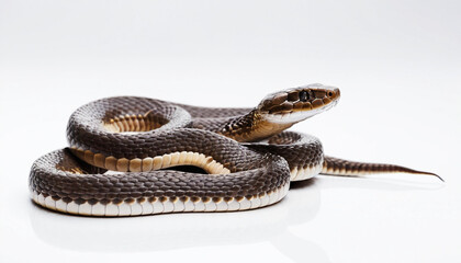 Obraz premium Snake on white background coiled with intricate patterns