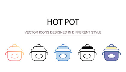Hot Pot icon design with white background stock illustration