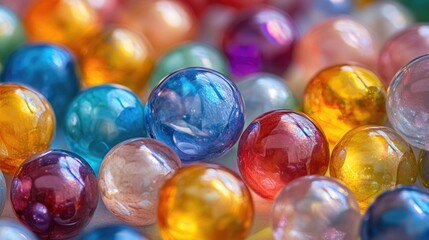 Colored Glass Beads Close Up