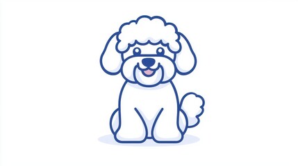Obraz premium Adorable Cartoon Dog with Fluffy Coat and Happy Expression
