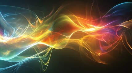 Abstract Colorful Light Waves Flowing Dynamically
