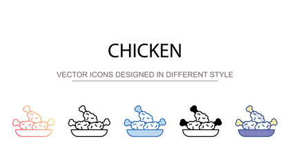 Chicken icon design with white background stock illustration