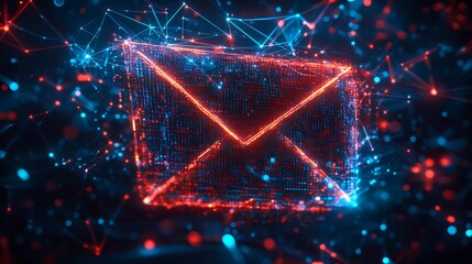 Shield and email icon merged to symbolize secure electronic correspondence, safe data exchange, and privacy protection, book illustration style