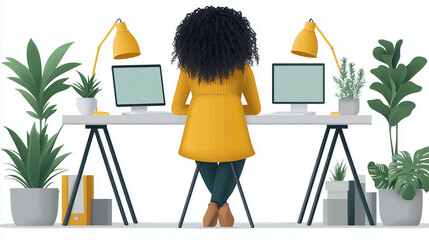 A person offering services on a minimalist freelance platform. Bright lighting, contrast