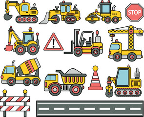 CoConstruction equipment. Vector graphics.Special equipment. Isolated on white backgroundnstruction equipment