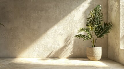 a plant in a pot sitting on a floor
