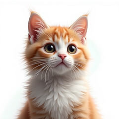 Fototapeta premium british kitten on white background