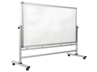 Blank whiteboard isolated on transparent background, modern office and school design, vector illustration for education, classroom, advertisement, presentation, 2025 high-quality PNG download, 4K obje