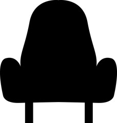 Office armchair icon . Furniture for office Interior. Wireframe low poly mesh flat vector  isolated on transparent background. Gaming chairs comfortable equipment for work