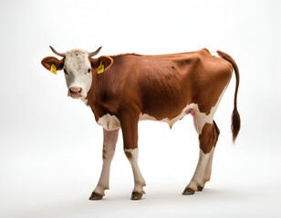 cow on a white