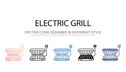 Electric Grill icon design with white background stock illustration