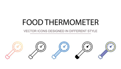 Food Thermometer icon design with white background stock illustration