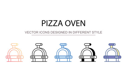 Pizza Oven icon design with white background stock illustration