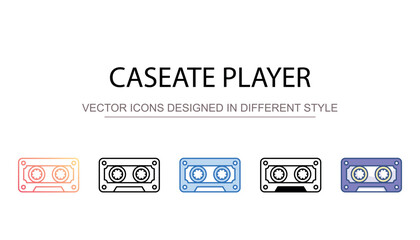 Caseate Player icon design with white background stock illustration