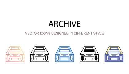 Archive icon design with white background stock illustration