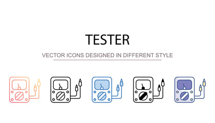 Tester icon design with white background stock illustration