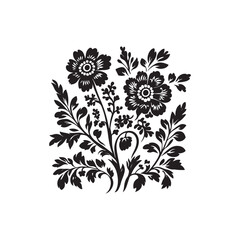 black and white flowers