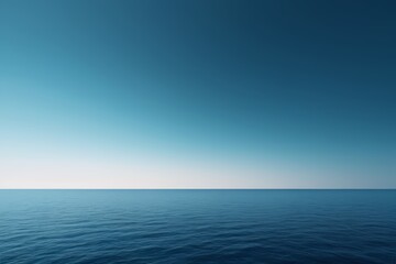 Obraz premium arafed view of a calm ocean with a clear sky