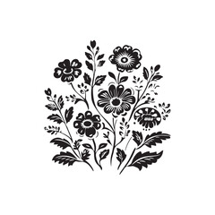 black and white flowers