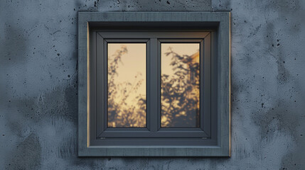 A window with a layer of thermal paint applied around the frame, enhancing insulation properties.