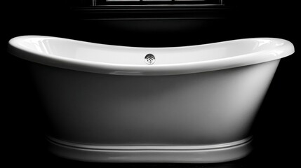 A close-up of a minimalist bathroom with a freshly cleaned bathtub, emphasizing the simplicity and elegance of a spotless, well-maintained space.