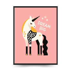 Abstract Childrens Room posters template with animals. Modern trendy Kids minimal style. Hand drawn design for wallpaper, wall decor, print, postcard, cover, template, banner.