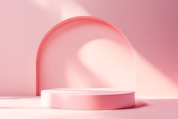 Pink Minimalist Podium for Product Presentation