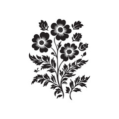 black and white flowers