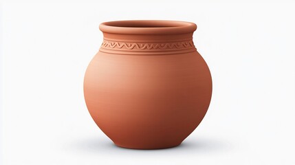 Handcrafted Terracotta Vase with Ornamental Design for Rustic Home Decor