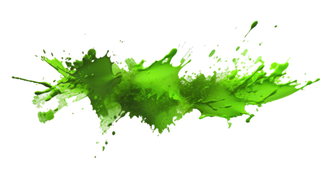 green paint splashes