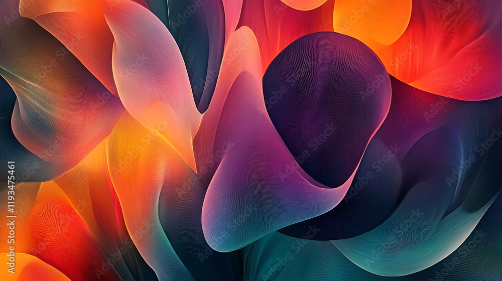 Poster abstract colorful swirling wave pattern design