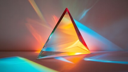 Glass Pyramid Refracting Colorful Light Rays