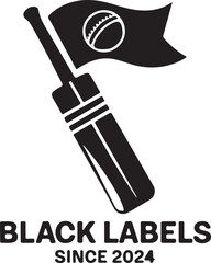  A cricket themed logo with a illustration