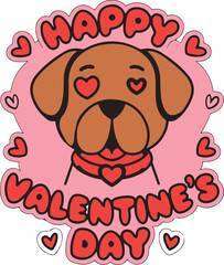 A vector illustration of a dog with a text.