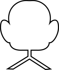 Office armchair icon . Furniture for office Interior. Wireframe low poly mesh line vector isolated on transparent background. Gaming chairs comfortable equipment for work