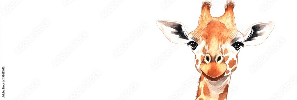 Leinwandbilder giraffe illustration showcasing detailed features with a friendly expression on a blank background. 