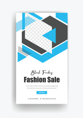 black Friday Instagram story, black Friday fashion banner, Instagram story template design 