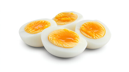A white boiled egg With Vibrant yolk