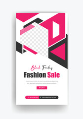 black Friday Instagram story, black Friday fashion banner, Instagram story template design 