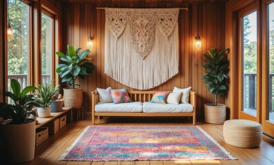 Cozy living room with rustic decor