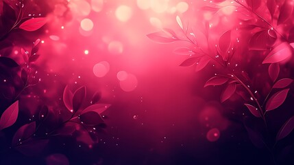 Crimson Leaves Illuminated In A Dreamlike Setting