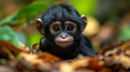 Obraz premium Adorable infant Bonobo (Pan paniscus)