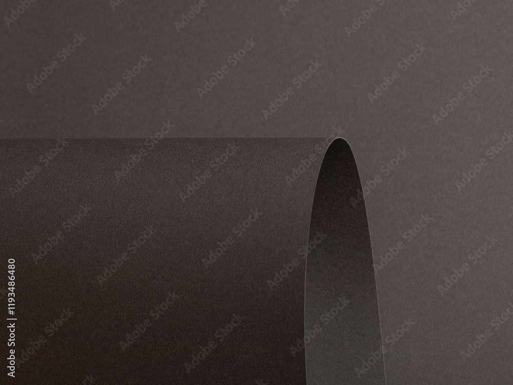 Aufkleber charcoal gray paper background with curved, matte surfaces and subtle textured shadows. bold dark to