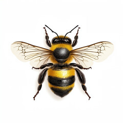 A yellow and black bee